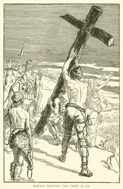 Oswald Haçı dikiyor by Frederick Henry Townsend
