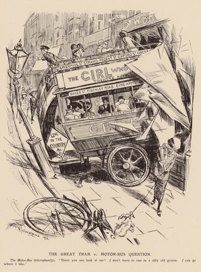 Büyük Tramvay ve Motorlu Otobüs Sorunu (taşbaskı) by Frederick Henry Townsend
