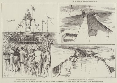 Saygıdeğer WH Smith, Middlesbrough yakınlarındaki Tees Ağzında Güney Gare Dalgakıranını açıyor by Frederick Henry Townsend