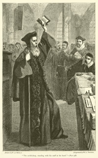 Elinde asasıyla ayakta duran başpiskopos by Frederick John Skill