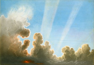Kara Ülke Üzerinden Geçen Fırtına, Gün Batımı (kağıt üzerinde wc ve kalem) by Frederick Joseph Butler Lines