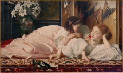 Çocuklu anne (kiraz) by Frederick Lord Leighton
