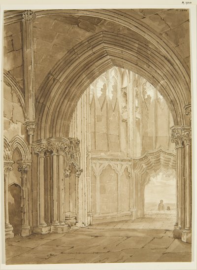 St Mary Redcliffe Kuzey Sundurma İç by Frederick Mackenzie
