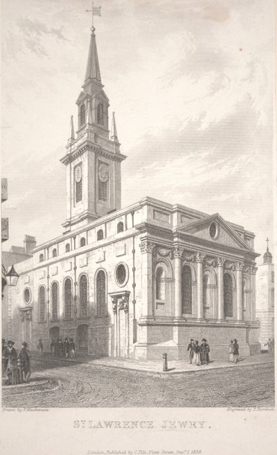 St. Lawrence Jewry, T. Turnbull tarafından gravür by Frederick Mackenzie