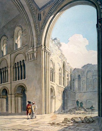 Onarımlar sırasında Aziz Bartholomew-the-Büyük Kilisesi Korosu, Smithfield, Londra Şehri, 1815 by Frederick Nash
