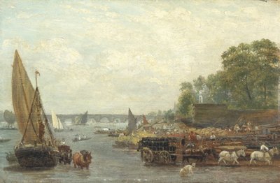 Westminster Bridge, c.1820-30 (panelde yağ) by Frederick Nash