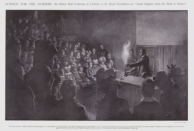 Sir Robert Ball, Kraliyet Enstitüsü'nde çocuklara ders veriyor (lito) by Frederick Pegram