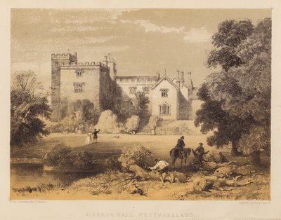 Sizergh Salonu, Westmoreland (aquatint) by Frederick William Hulme