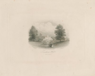 Trentham Hall: gravür (vinyetli), nd [c 1843] (baskı) by Frederick William Hulme