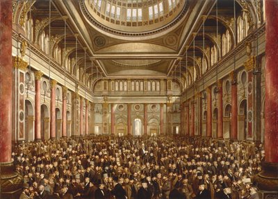 Manchester Borsası'nın içi by Frederick and Saunders H.L. (19th Century) Sargent
