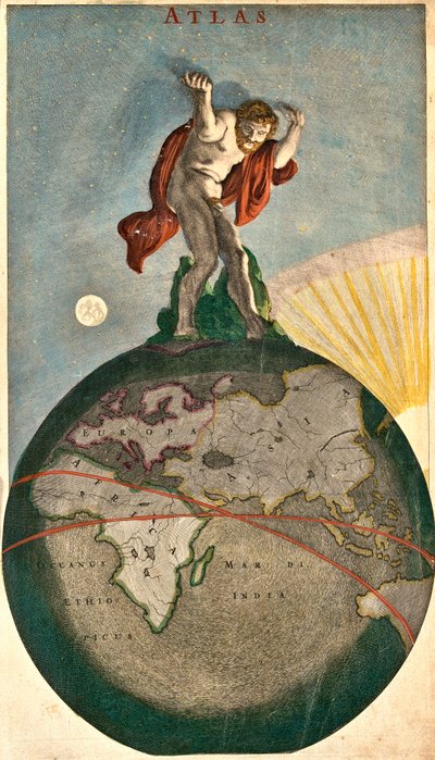 Atlas, Göksel kasayı destekliyor, Dünya