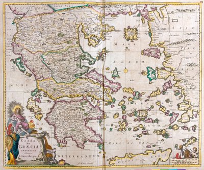 Yunanistan Haritası (gravür by Frederick de Wit