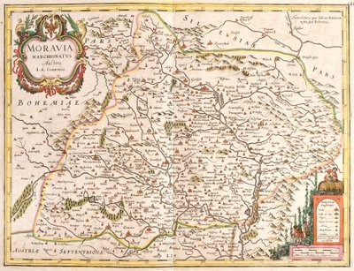 Moravya Haritası (Çek Cumhuriyeti) (gravür by Frederick de Wit