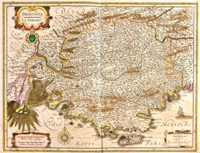 Provence Haritası (Fransa) (gravür by Frederick de Wit