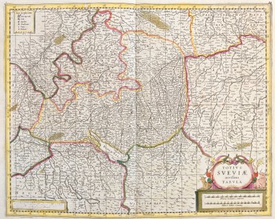 Swabia Haritası (Almanya) (gravür by Frederick de Wit