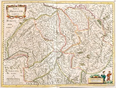 İsviçre Haritası (gravür by Frederick de Wit