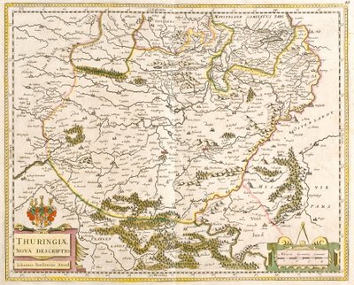 Thüringen Haritası (Almanya) (gravür by Frederick de Wit