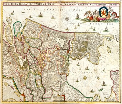 Hollanda Kontu Haritası (Hollanda) (gravür by Frederick de Wit