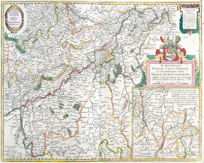 Ravensberg Kontu Haritası (Almanya) (gravür by Frederick de Wit