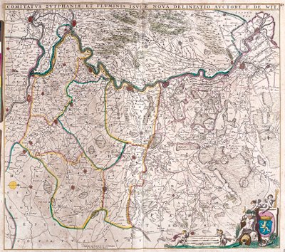 Zutphen Kontu Haritası (Almanya) (gravür by Frederick de Wit