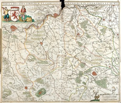 Limburg Dükalığı Haritası (Belçika) (gravür by Frederick de Wit