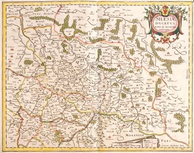 Silezya Dükalığı Haritası (Almanya ve Çek Cumhuriyeti) (gravür by Frederick de Wit