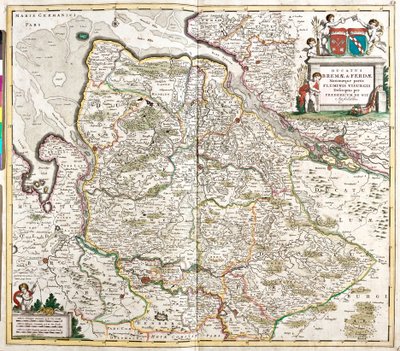 Breme ve Verden Dükü Haritası (Almanya) (gravür by Frederick de Wit