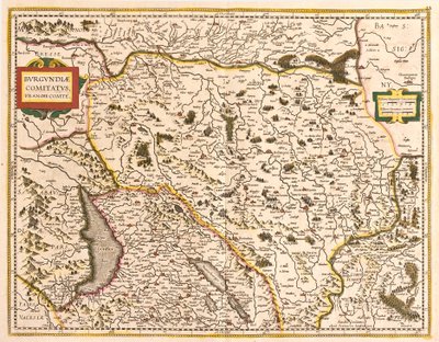 Franche Comte Haritası (Fransa) (gravür by Frederick de Wit