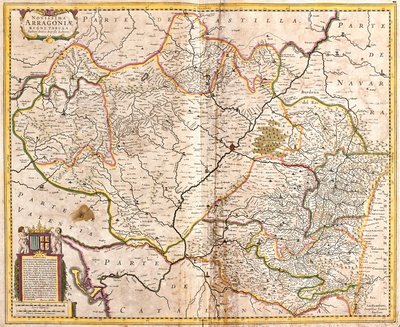 Aragon Krallığı (İspanya) Haritası (gravür by Frederick de Wit