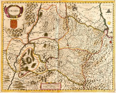 Navarre Krallığı Haritası (Fransa) (gravür by Frederick de Wit