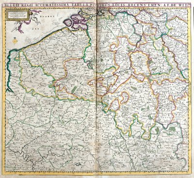 Hollanda Krallığı Haritası (gravür by Frederick de Wit