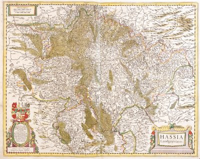 Hessen (Almanya) Landgrave Haritası (gravür by Frederick de Wit