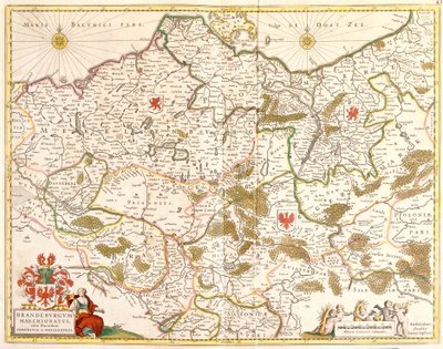 Brandenburg Margraviate Haritası (Almanya) (gravür by Frederick de Wit