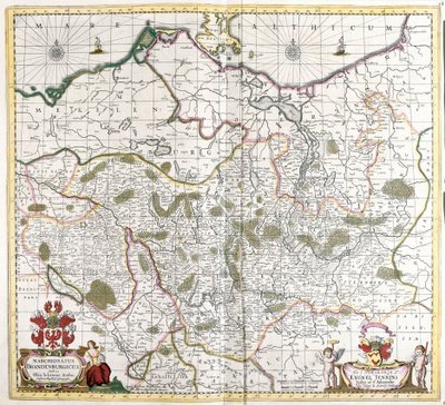 Brandenburg Margraviate Haritası (Almanya) (gravür by Frederick de Wit