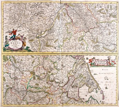 Rhenanie Haritası (Almanya) (gravür by Frederick de Wit