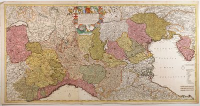 Kuzey İtalya. Frederik de Wit, Amsterdam, Bakır oyma tarafından harita. 1705 by Frederick de Wit