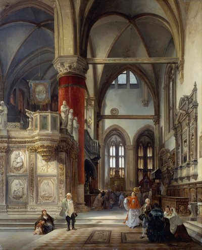 Venedik'teki Friars (Frari) kilisesinin içi by Frederico Moja