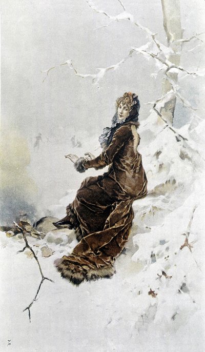 Kardaki Kadın: Kış Alegorisi, Hubert Dys tarafından gösterilen Takvim, F.H. Kaemmerer tarafından boyandı by Frederik Hendrik Kaemmerer