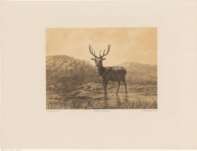 Manzara içinde geyik by Frederik Hendrik Weissenbruch