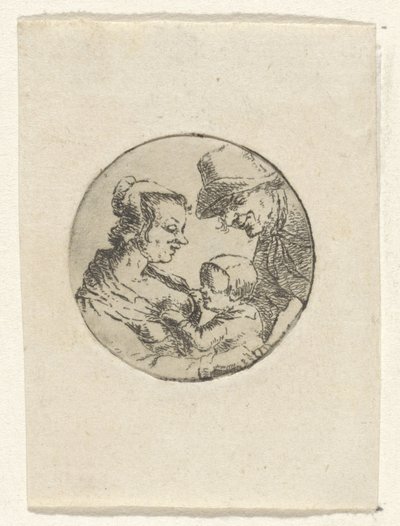 erkek ve kadın, ile, çocuk by Frederik Hendrik Weissenbruch