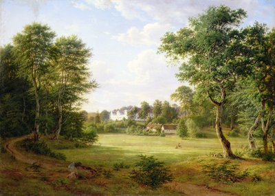 Küçük Kaleli Danimarka Manzarası (tuval üzerine yağlı boya) by Frederik Kiaerskou