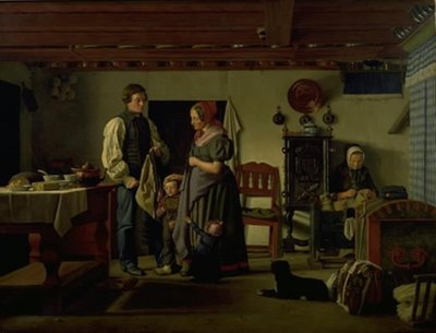 Yedek askerin ailesine vedası by Frederik Vermehren