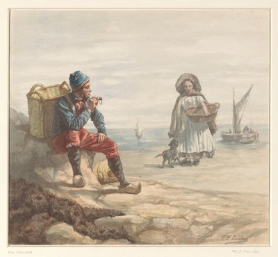 Sahilde balıkçılar by Frederik Willem Zürcher
