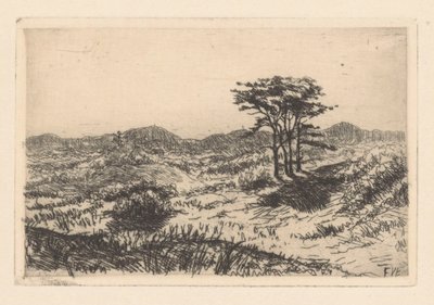 Üç çam ile tepelik manzara by Frederik van Eeden