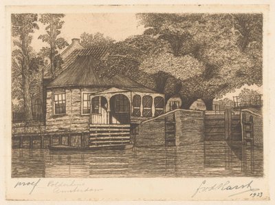 Polder House (nesne üzerindeki orijinal başlık) by Frederik van der Harst (signed by artist)