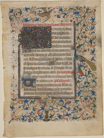 Saatler Kitabından El Yazması Yaprağı (incip. Passionis) by French 14th Century