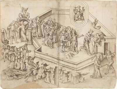 Zengin Bir Ailede Bir Bilginin Hayatının Alegorisi [fol. 3 verso / 4 recto] by French 16th Century
