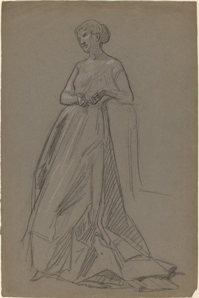 Dirseğine yaslanmış duran kadın by French 19th Century