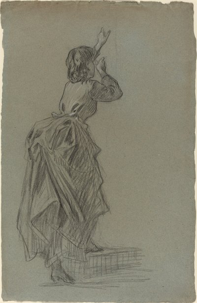 Bir Adım Tırmanma Genç Kadın by French 19th Century