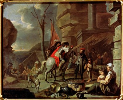 Bir meyhanede atlılar, 17. yüzyılın ikinci yarısı. by French Master